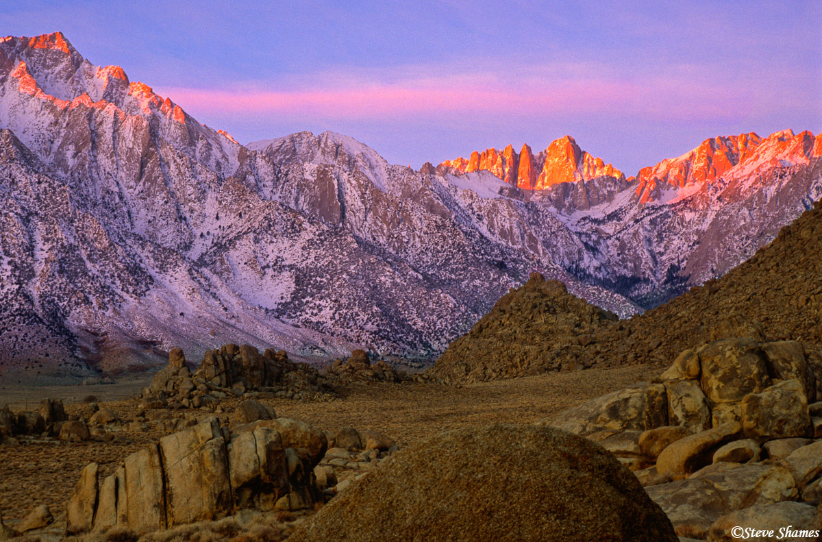 Mount Whitney First Light | Alabama Hills area, eastern California ...